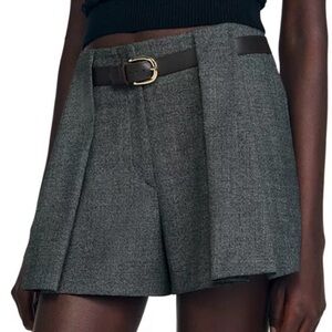Sandro Charcoal Belted Women's Skorts